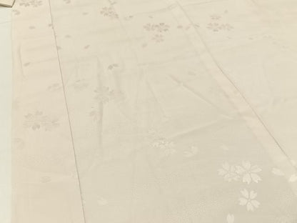 平和屋着物■長襦袢　無双仕立て　舞桜地紋　正絹　逸品　BAAW5531hj