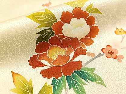 平和屋着物■訪問着　友禅　枝花文　暈し染め　正絹　逸品　BAAW5542hj