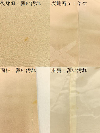 平和屋着物■上質な色無地 菱花地紋 洗柿色 正絹 逸品 BAAW5549hj