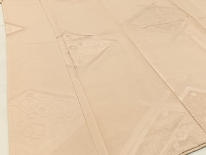平和屋着物■上質な色無地 菱花地紋 洗柿色 正絹 逸品 BAAW5549hj