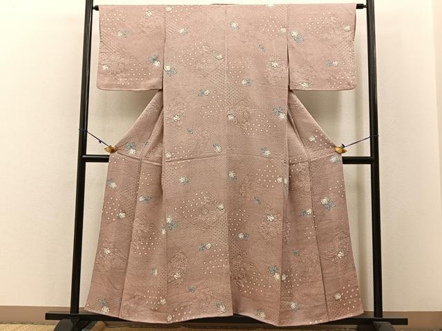 平和屋着物■上質な小紋 辻が花 手描き 金彩 正絹 逸品 BAAW5550hj