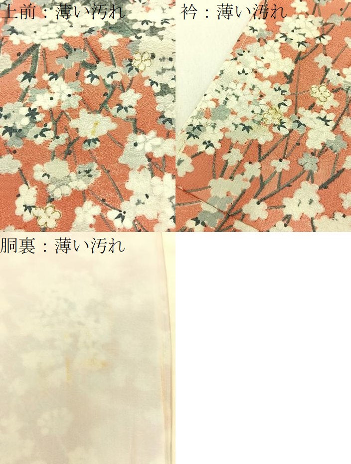 平和屋着物■上質な小紋 枝梅文 金彩 正絹 逸品 BAAW5569hj