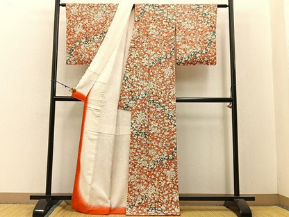 平和屋着物■上質な小紋 枝梅文 金彩 正絹 逸品 BAAW5569hj