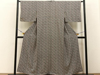 平和屋着物■上質な小紋 更紗花文 正絹 逸品 BAAW5572hj