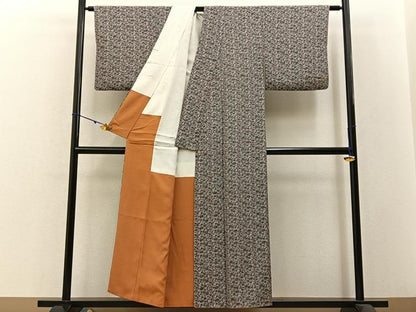平和屋着物■上質な小紋 更紗花文 正絹 逸品 BAAW5572hj