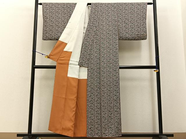 平和屋着物■上質な小紋 更紗花文 正絹 逸品 BAAW5572hj