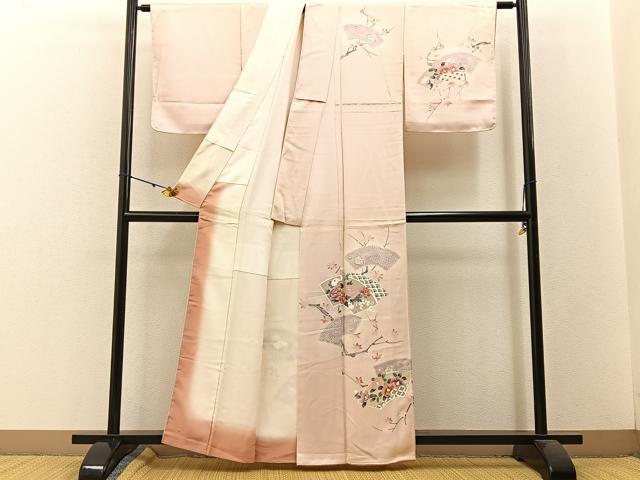 平和屋着物■訪問着 地紙枝花文 暈し染め 正絹 逸品 BAAW5573hj