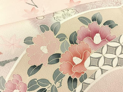 平和屋着物■訪問着 地紙枝花文 暈し染め 正絹 逸品 BAAW5573hj