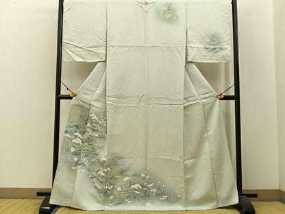 平和屋着物■訪問着 友禅 松竹梅 風景文 暈し染め 正絹 逸品 BAAW5574hj