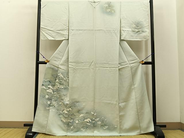 平和屋着物■訪問着 友禅 松竹梅 風景文 暈し染め 正絹 逸品 BAAW5574hj