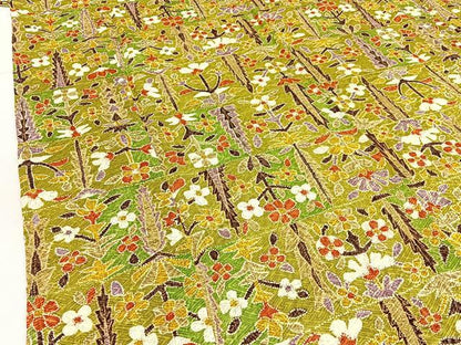 平和屋着物■上質な小紋 草花文 大丸扱い 正絹 逸品 未使用 BAAW5581hj