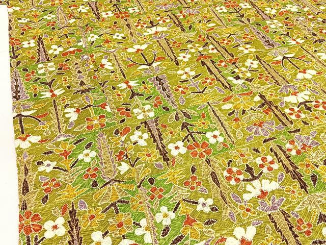 平和屋着物■上質な小紋 草花文 大丸扱い 正絹 逸品 未使用 BAAW5581hj