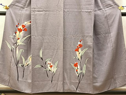 平和屋着物■訪問着 手描き 草花文 暈し染め 正絹 逸品 BAAW5603hj