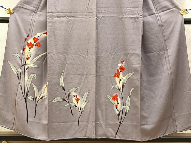 平和屋着物■訪問着 手描き 草花文 暈し染め 正絹 逸品 BAAW5603hj