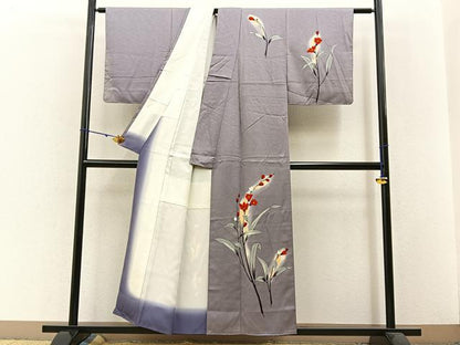 平和屋着物■訪問着 手描き 草花文 暈し染め 正絹 逸品 BAAW5603hj