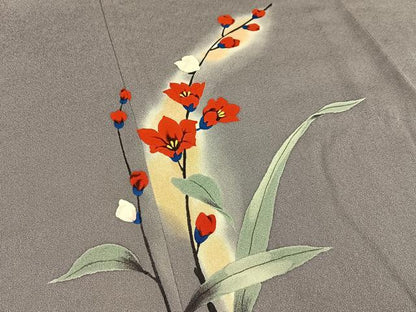 平和屋着物■訪問着 手描き 草花文 暈し染め 正絹 逸品 BAAW5603hj