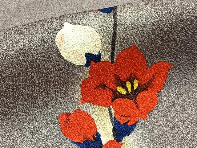 平和屋着物■訪問着 手描き 草花文 暈し染め 正絹 逸品 BAAW5603hj