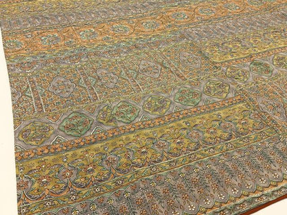 平和屋着物●上質な小紋　更紗花文　ロング丈　正絹　逸品　未使用　BAAW5610hj