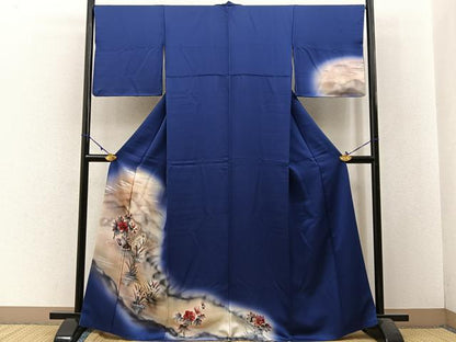 平和屋着物■訪問着 手描き 鴛鴦花文 暈し染め 金彩 正絹 逸品 BAAW5611hj