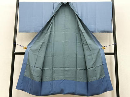 平和屋着物●男性　長襦袢　袷　富士　双鶴　暈し染め　金彩　正絹　逸品　未使用　BAAW5624hj