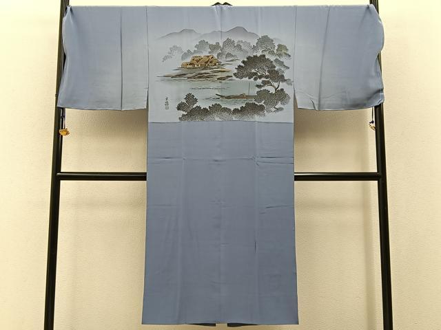 平和屋着物●男性　長襦袢　袷　御所解文　金彩　キングサイズ　正絹　逸品　未使用　BAAW5631hj
