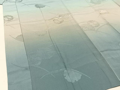 平和屋着物●長襦袢　無双仕立て　雪輪花地紋　暈し染め　正絹　逸品　未使用　BAAW5632hj
