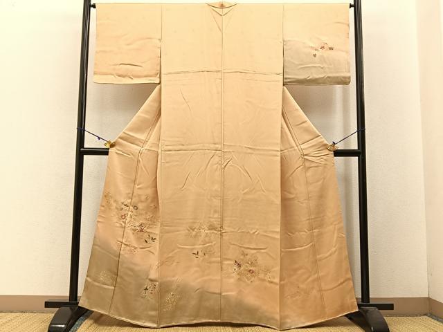 平和屋着物■訪問着 刺繍 草花文 暈し染め 金彩 正絹 逸品 BAAW5640hj