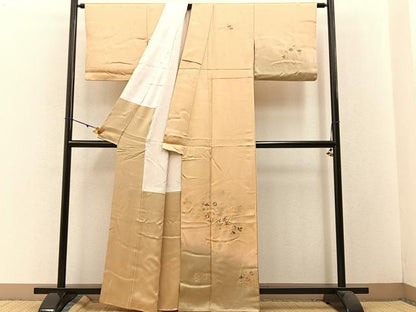 平和屋着物■訪問着 刺繍 草花文 暈し染め 金彩 正絹 逸品 BAAW5640hj