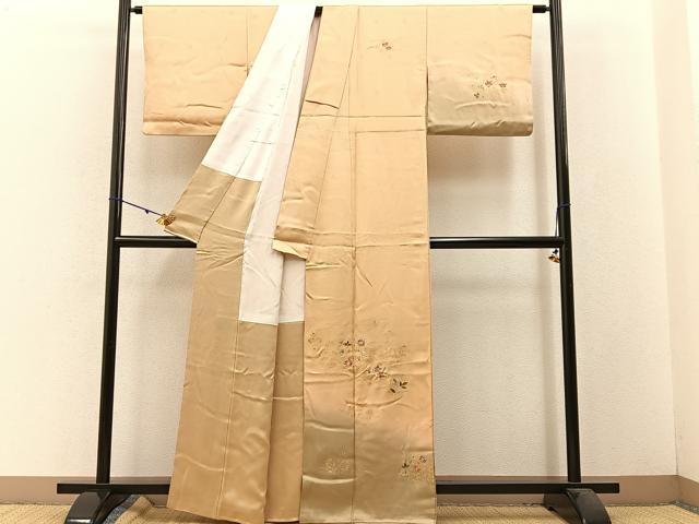 平和屋着物■訪問着 刺繍 草花文 暈し染め 金彩 正絹 逸品 BAAW5640hj
