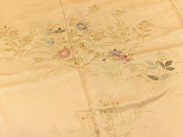 平和屋着物■訪問着 刺繍 草花文 暈し染め 金彩 正絹 逸品 BAAW5640hj