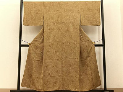平和屋着物■上質な小紋 草葉シルエット 正絹 逸品 BAAW5648hj