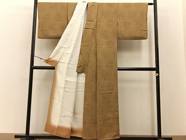 平和屋着物■上質な小紋 草葉シルエット 正絹 逸品 BAAW5648hj