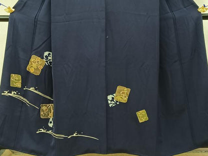 平和屋着物■訪問着　駒刺繍　破れ色紙花文　金彩　正絹　逸品　BAAW5650hj