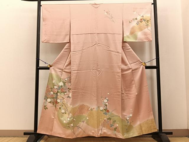 平和屋着物■訪問着 道長枝花文 暈し染め 金彩 正絹 逸品 BAAW5654hj