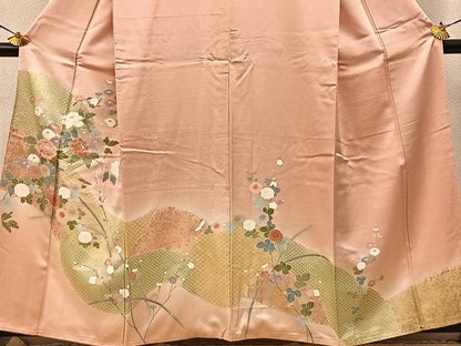 平和屋着物■訪問着 道長枝花文 暈し染め 金彩 正絹 逸品 BAAW5654hj