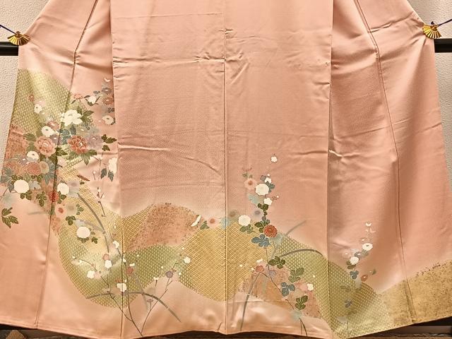 平和屋着物■訪問着 道長枝花文 暈し染め 金彩 正絹 逸品 BAAW5654hj