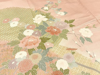 平和屋着物■訪問着 道長枝花文 暈し染め 金彩 正絹 逸品 BAAW5654hj