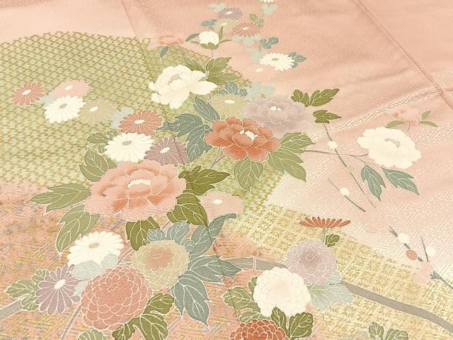 平和屋着物■訪問着 道長枝花文 暈し染め 金彩 正絹 逸品 BAAW5654hj