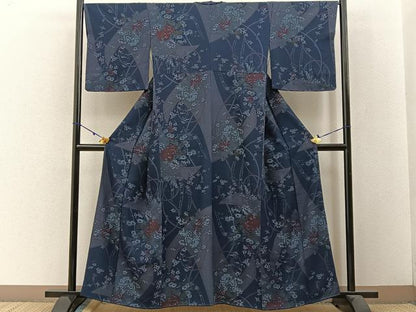 平和屋着物■上質な小紋 草花文 正絹 逸品 BAAW5661hj