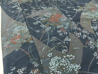 平和屋着物■上質な小紋 草花文 正絹 逸品 BAAW5661hj
