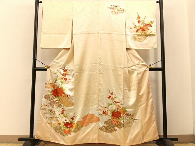 平和屋着物■訪問着 駒刺繍 雲取飾花文 金彩 正絹 逸品 BAAW5670hj