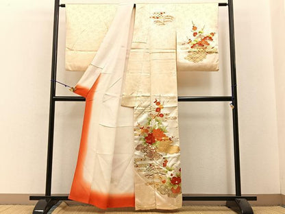 平和屋着物■訪問着 駒刺繍 雲取飾花文 金彩 正絹 逸品 BAAW5670hj