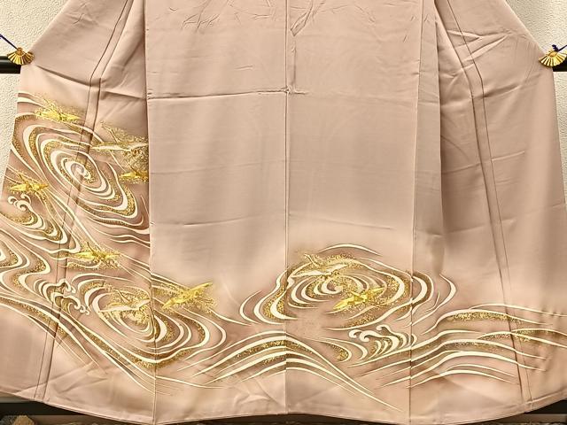 平和屋着物■豪華色留袖 駒刺繍 飛鶴流水文 暈し染め 金彩 正絹 逸品 BAAW5671hj