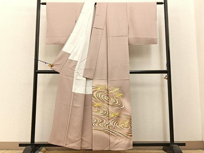 平和屋着物■豪華色留袖 駒刺繍 飛鶴流水文 暈し染め 金彩 正絹 逸品 BAAW5671hj