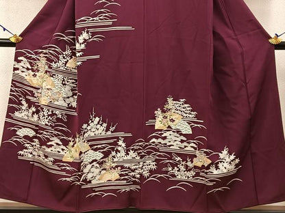平和屋着物■訪問着 松竹梅 地紙花文 金彩 正絹 逸品 BAAW5675hj