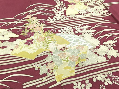 平和屋着物■訪問着 松竹梅 地紙花文 金彩 正絹 逸品 BAAW5675hj