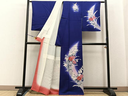 平和屋着物■訪問着 草花文 暈し染め 正絹 逸品 BAAW5691hj