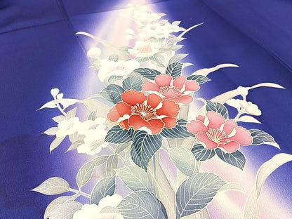 平和屋着物■訪問着 草花文 暈し染め 正絹 逸品 BAAW5691hj