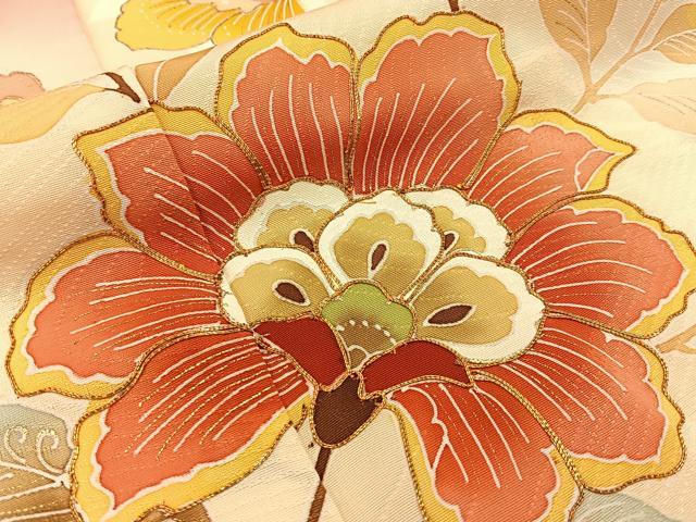 平和屋着物■訪問着 駒刺繍 更紗花文 暈し染め 金彩 正絹 逸品 未使用 BAAW5697hj