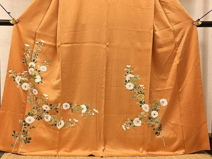 平和屋着物■訪問着 手描き 菊 金彩 正絹 逸品 BAAW5700hj